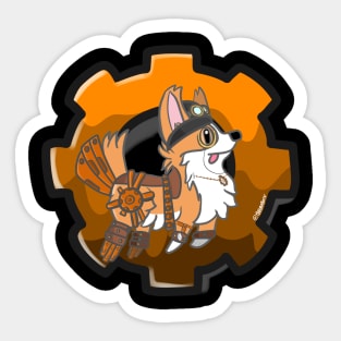 Steam Punk Cog-Corgi Sticker